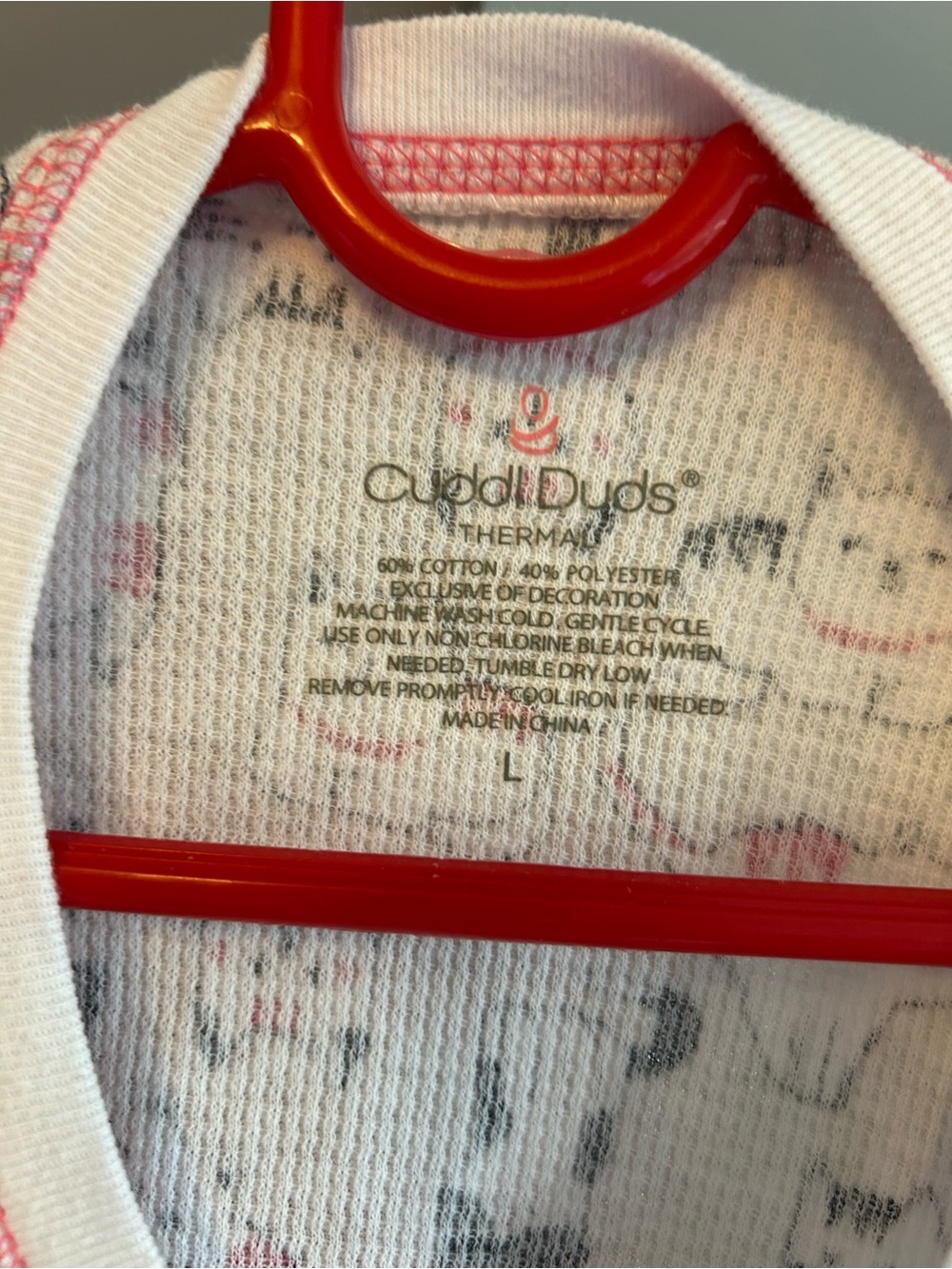 Cuddl Duds Girls Light Gray Cat Print Pajama Set with Pink Trim - Picture 3 of 5